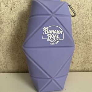 Banana Boat Purple Silicone collapsible Geometric water bottle with stainle lid